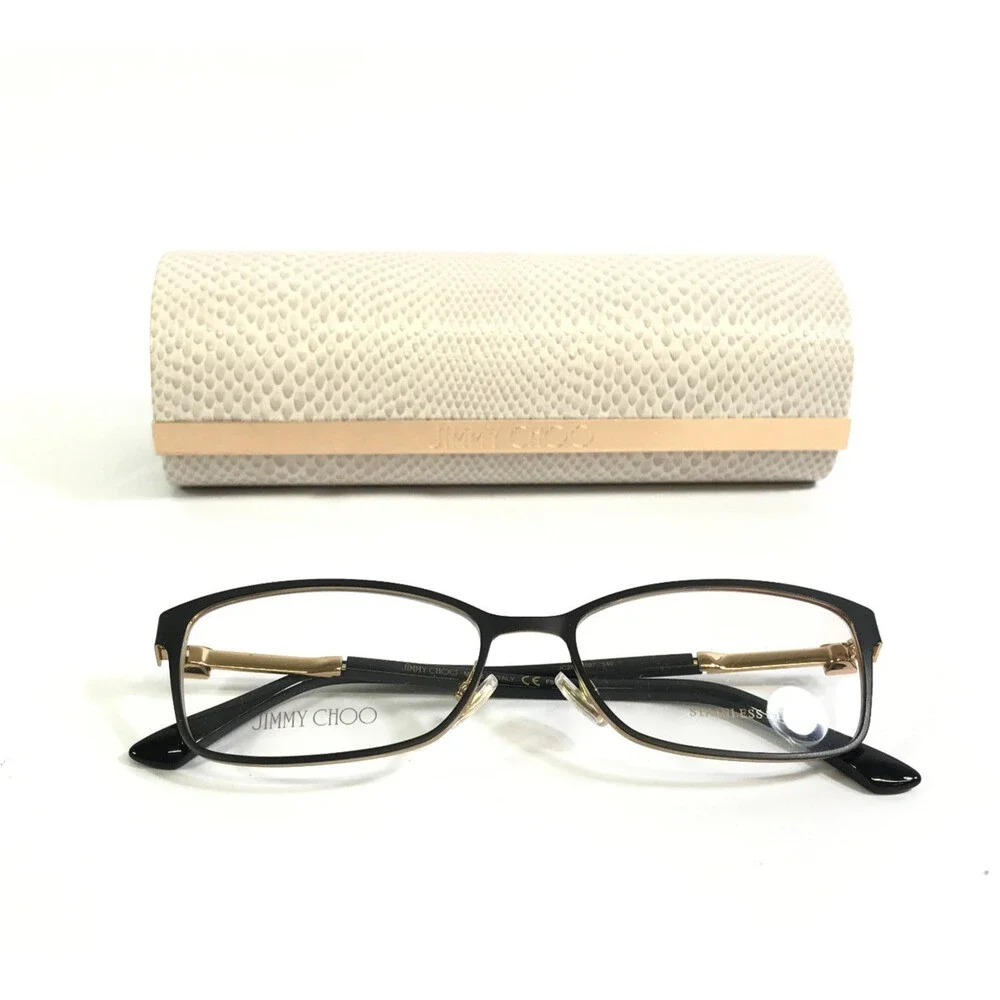 Jimmy Choo Eyeglasses Frames JC288 807 Matte Black Shiny Gold Crystals 54-16-140